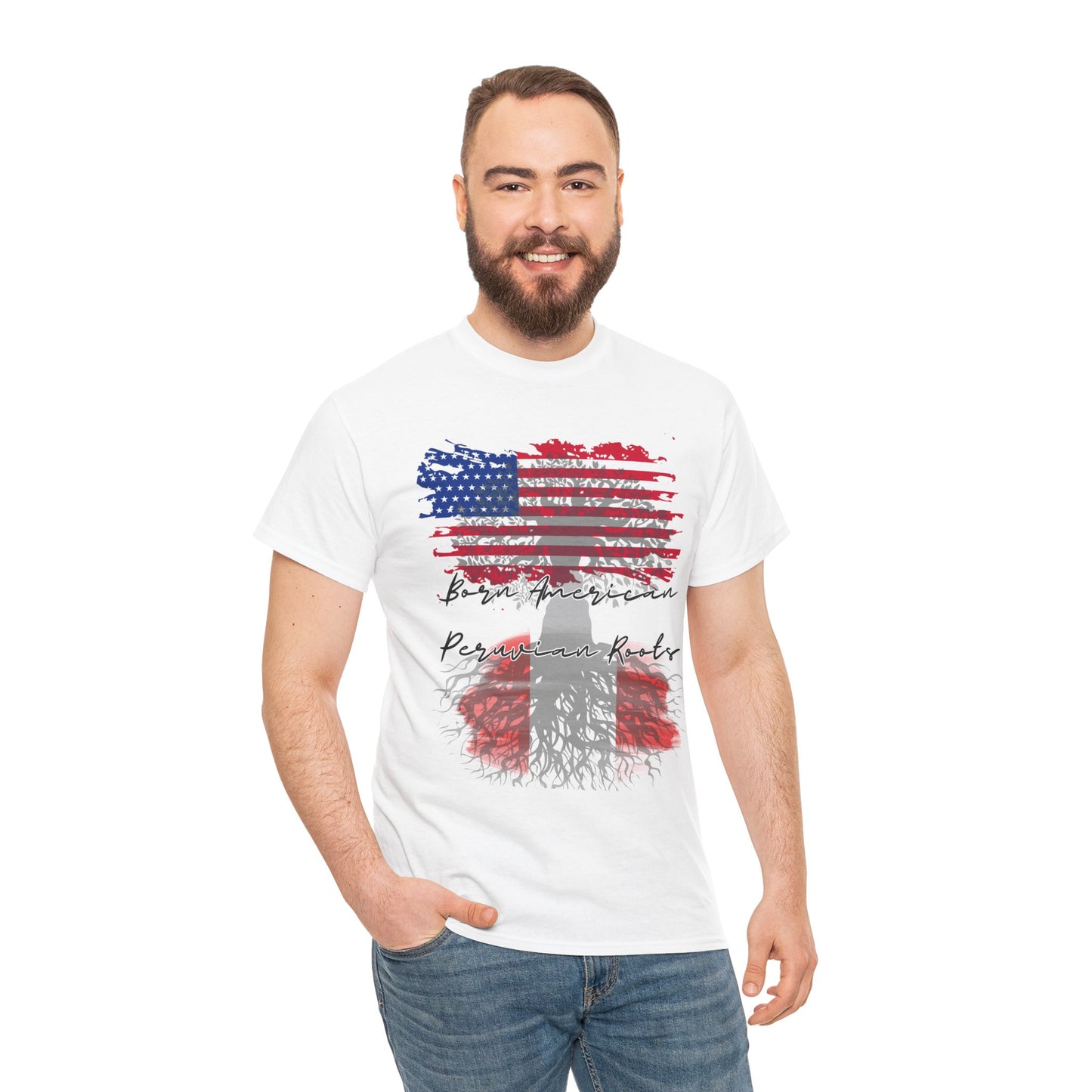 Born American - Peruvian Roots Unisex Heavy Cotton Tee