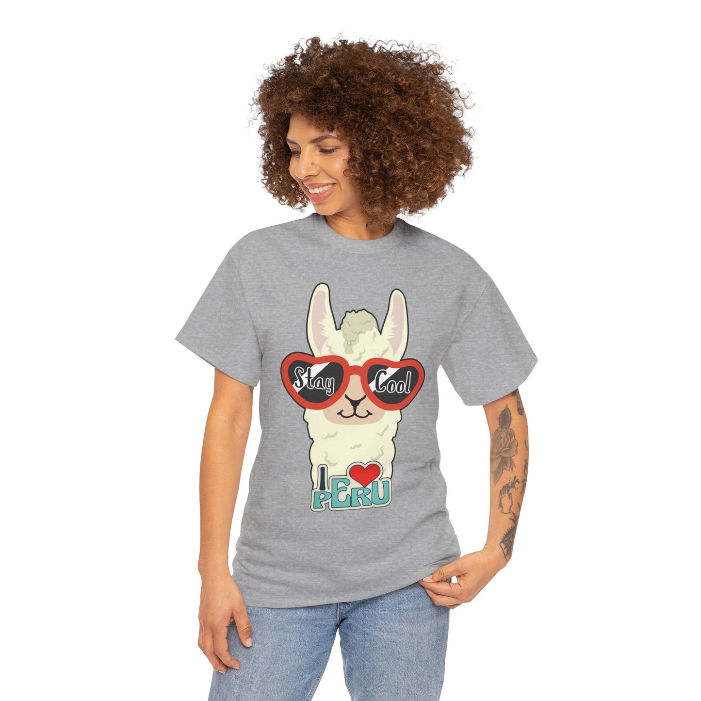 Stay Cool Llama Unisex Heavy Cotton Tee