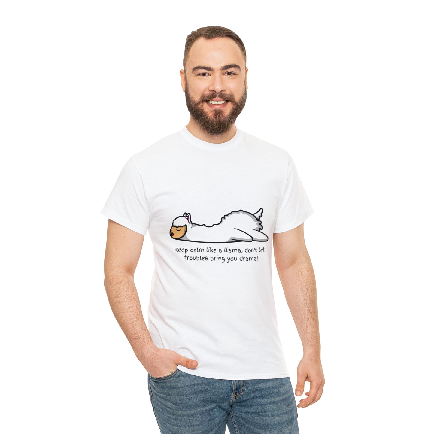 Keep Calm like a llama Unisex Heavy Cotton Tee