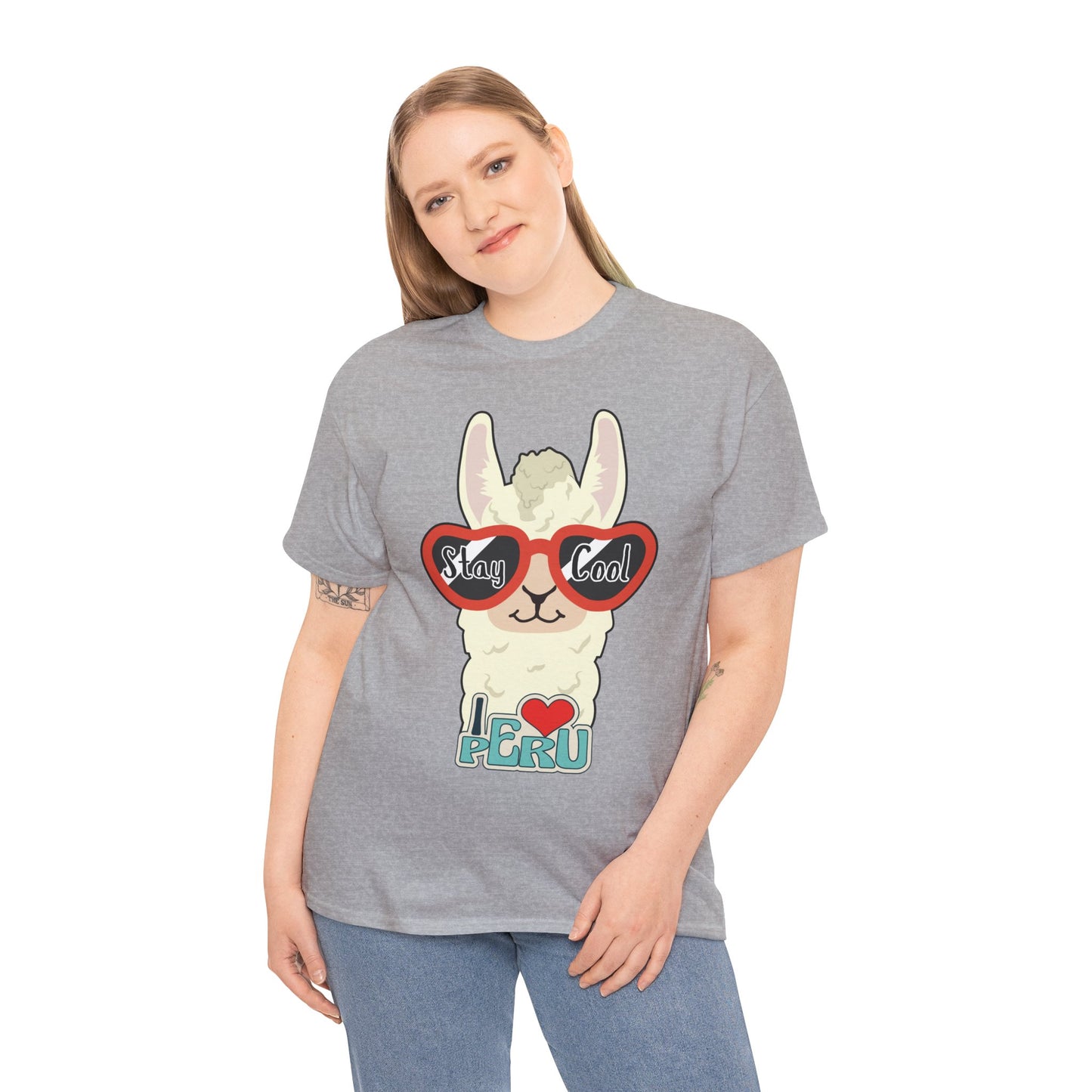 Stay Cool Llama Unisex Heavy Cotton Tee