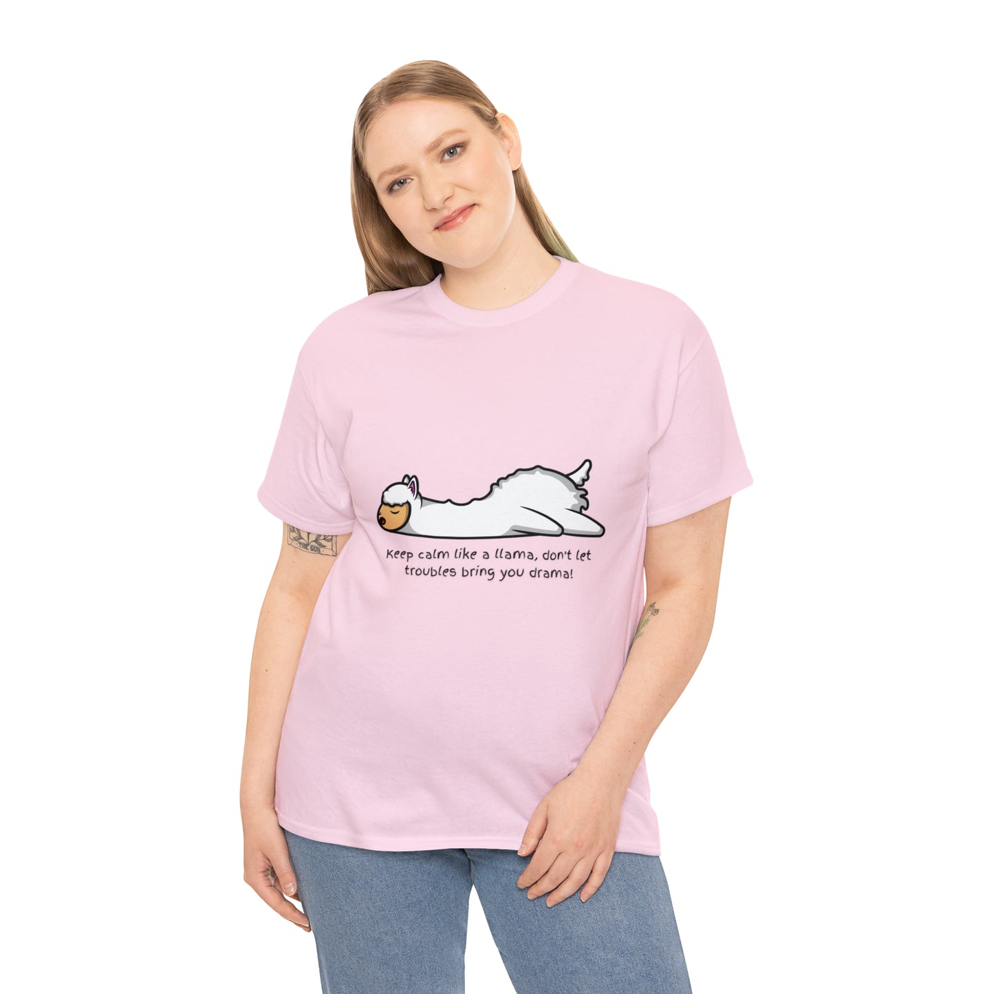 Keep Calm like a llama Unisex Heavy Cotton Tee