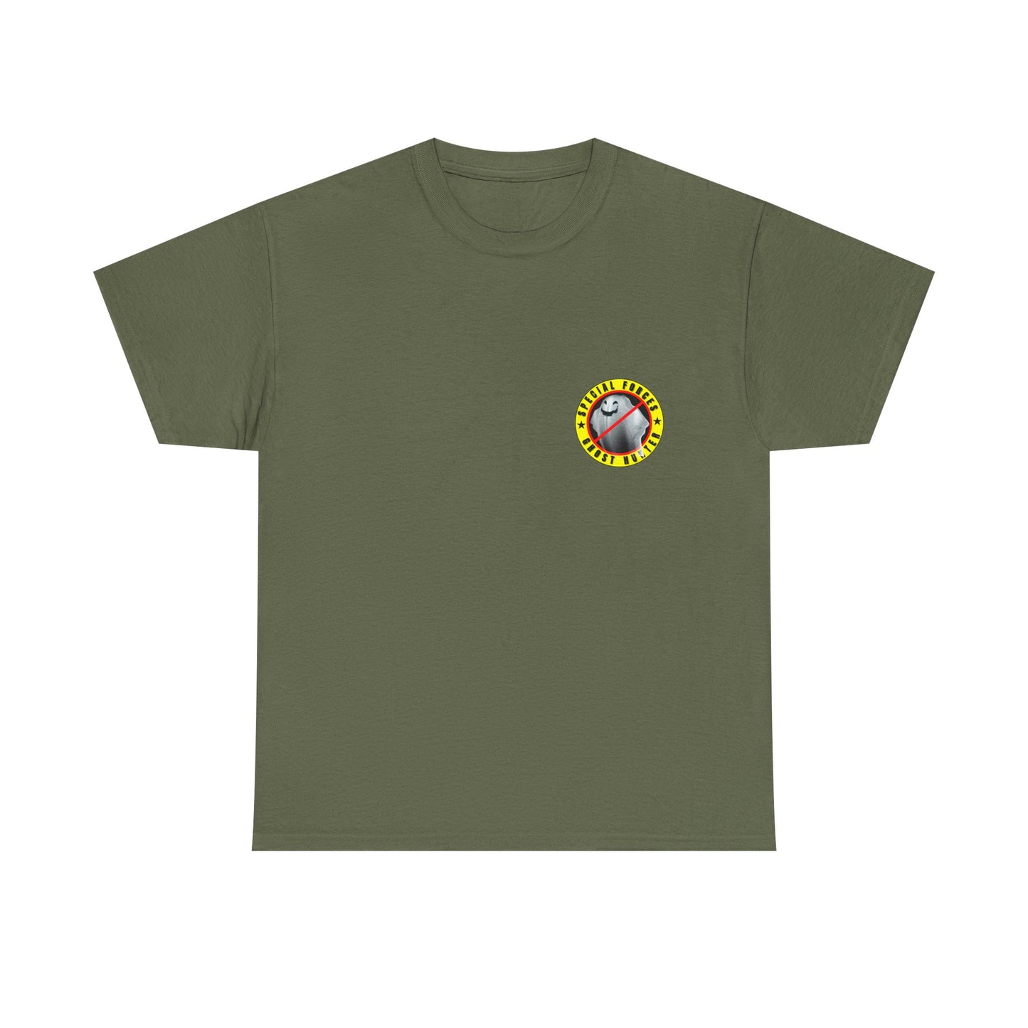 Special Forces - Ghost Hunter printed badge front/back Unisex Heavy Cotton Tee