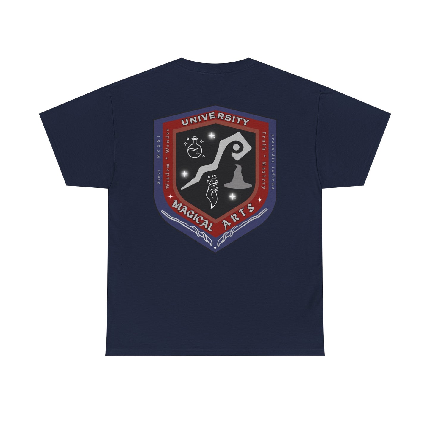 Senior Witch printed badge/Emblem front Unisex Heavy Cotton Tee