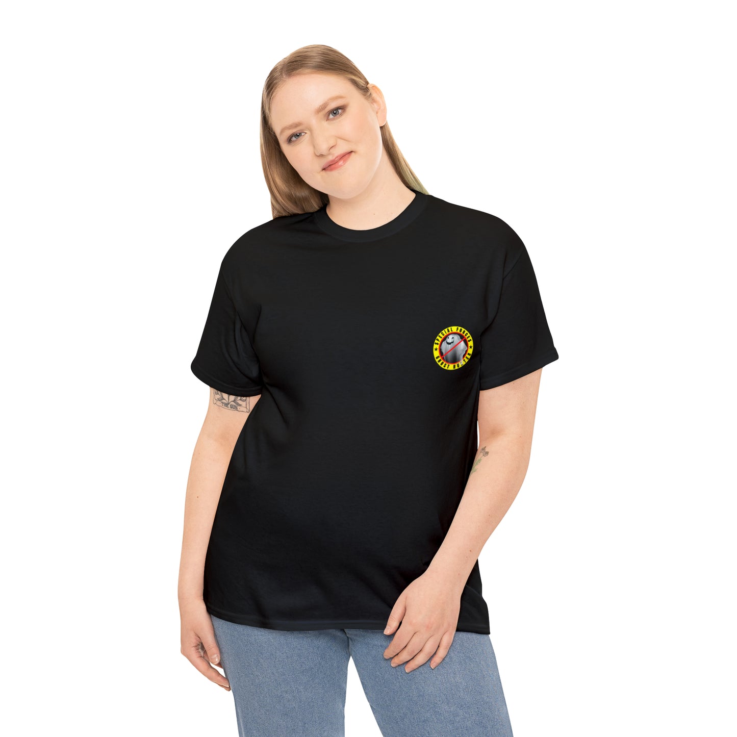 Special Forces - Ghost Hunter printed badge front/back Unisex Heavy Cotton Tee