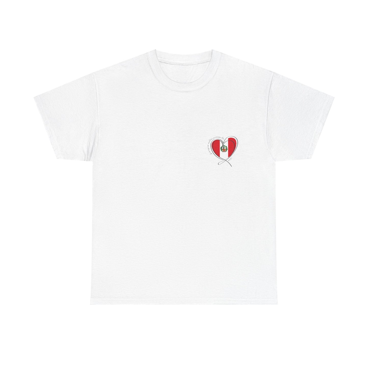 Siempre estas presente (heart shape) Peru Unisex Heavy Cotton Tee