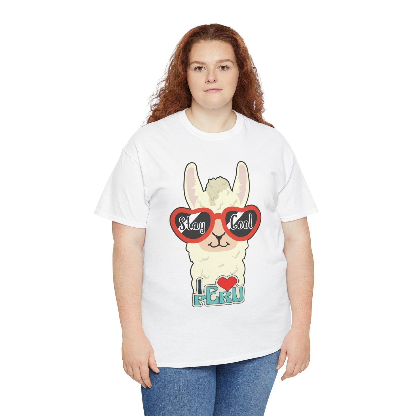 Stay Cool Llama Unisex Heavy Cotton Tee