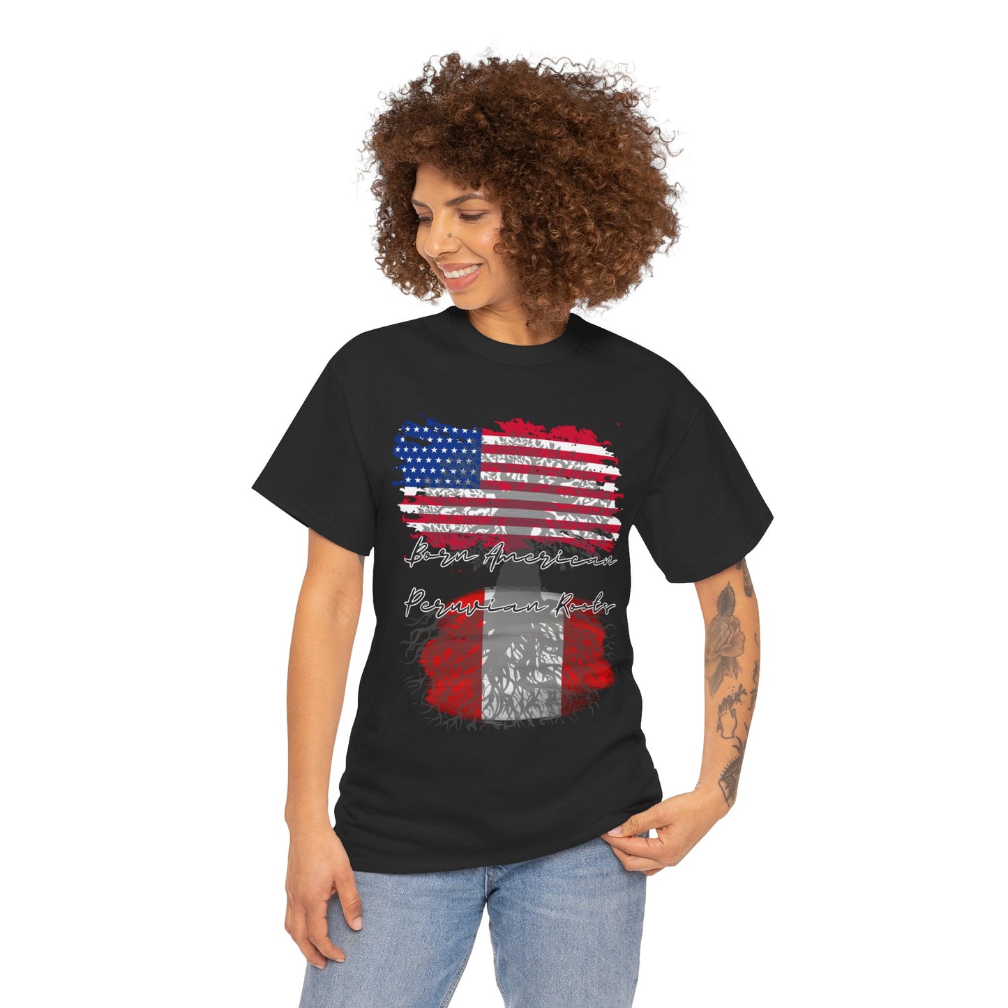 Born American - Peruvian Roots Unisex Heavy Cotton Tee