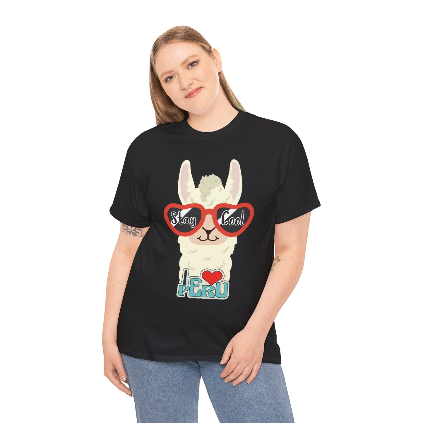 Stay Cool Llama Unisex Heavy Cotton Tee