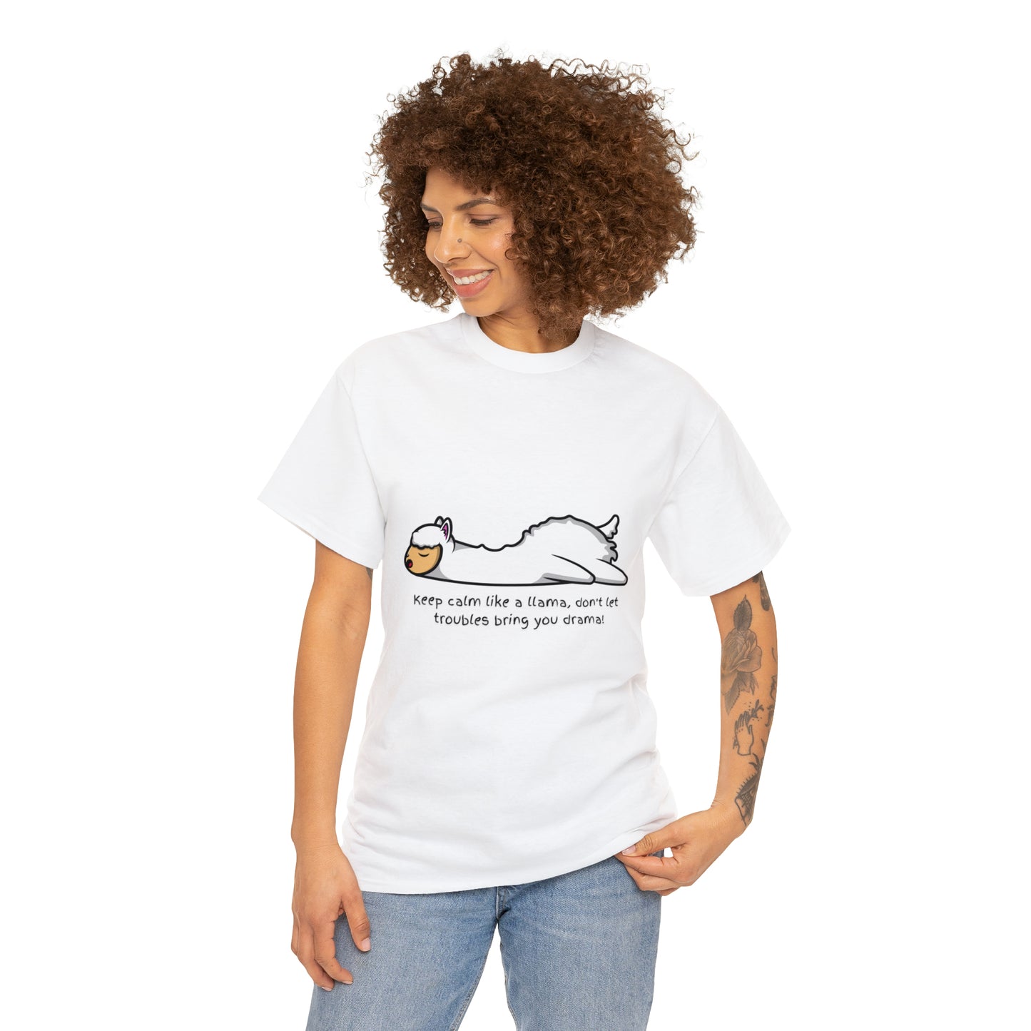 Keep Calm like a llama Unisex Heavy Cotton Tee
