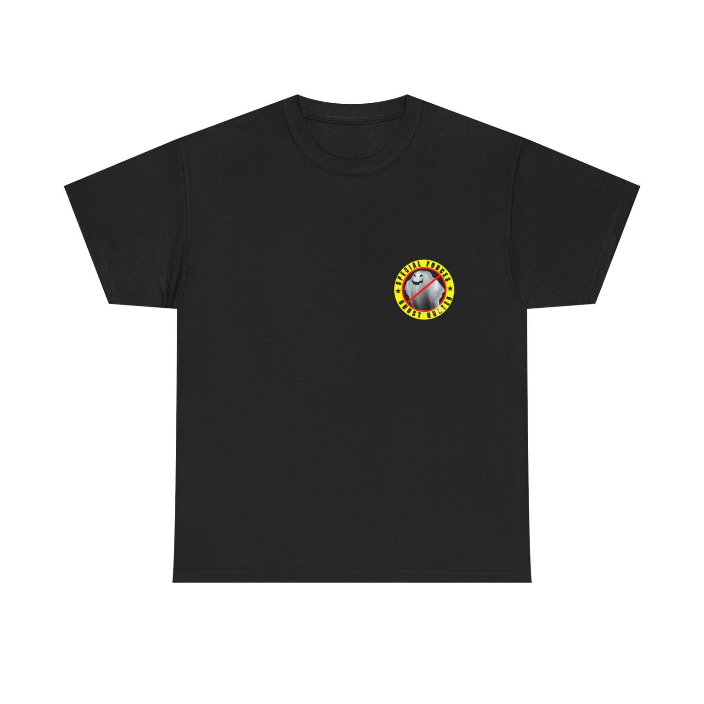 Special Forces - Ghost Hunter printed badge front/back Unisex Heavy Cotton Tee