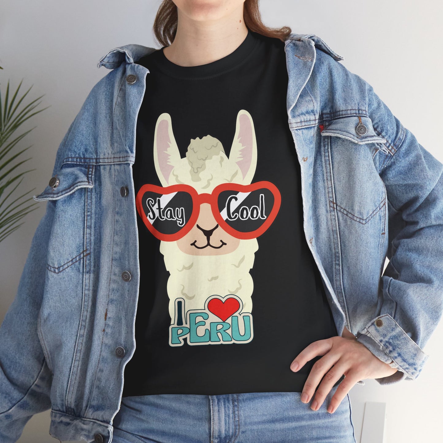 Stay Cool Llama Unisex Heavy Cotton Tee