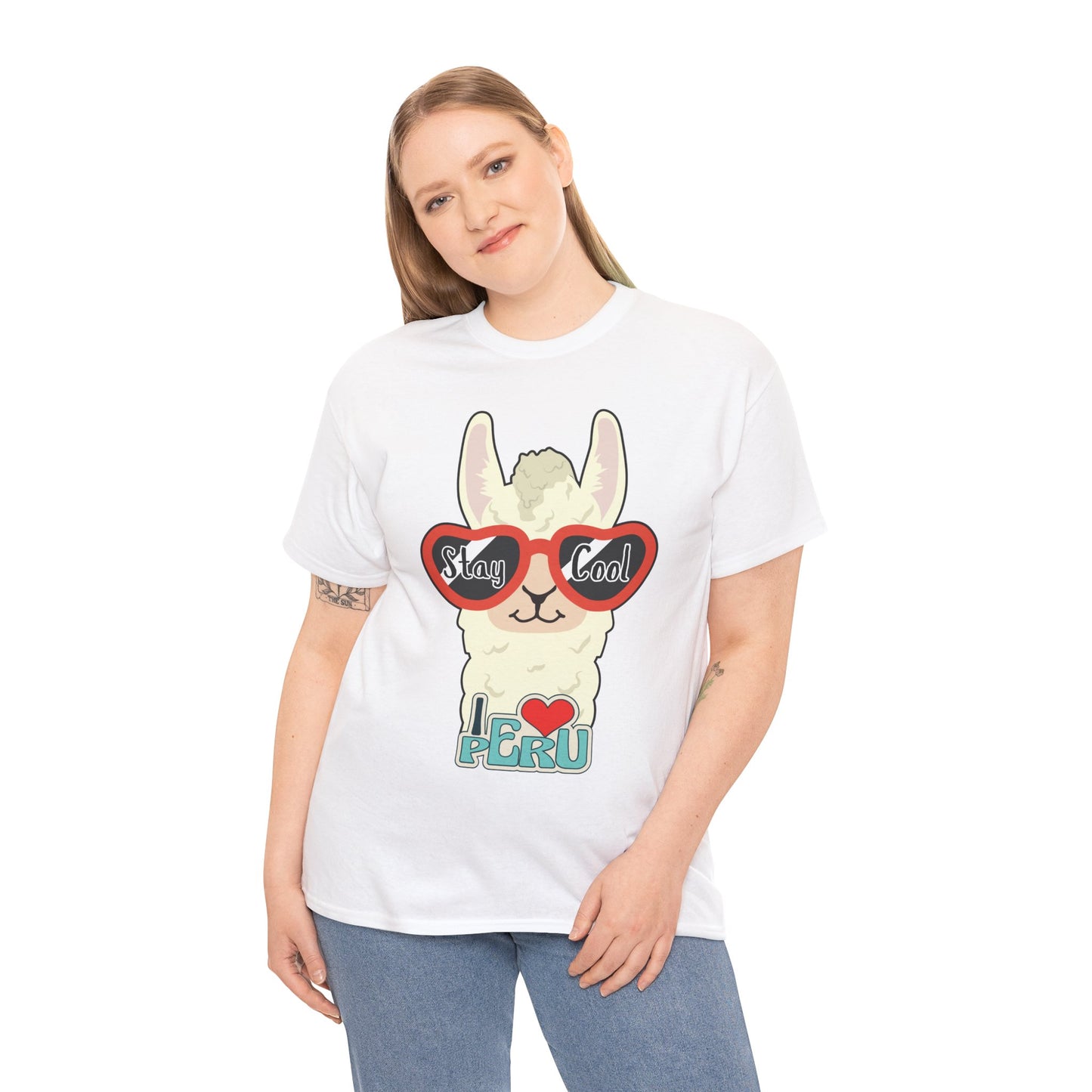 Stay Cool Llama Unisex Heavy Cotton Tee