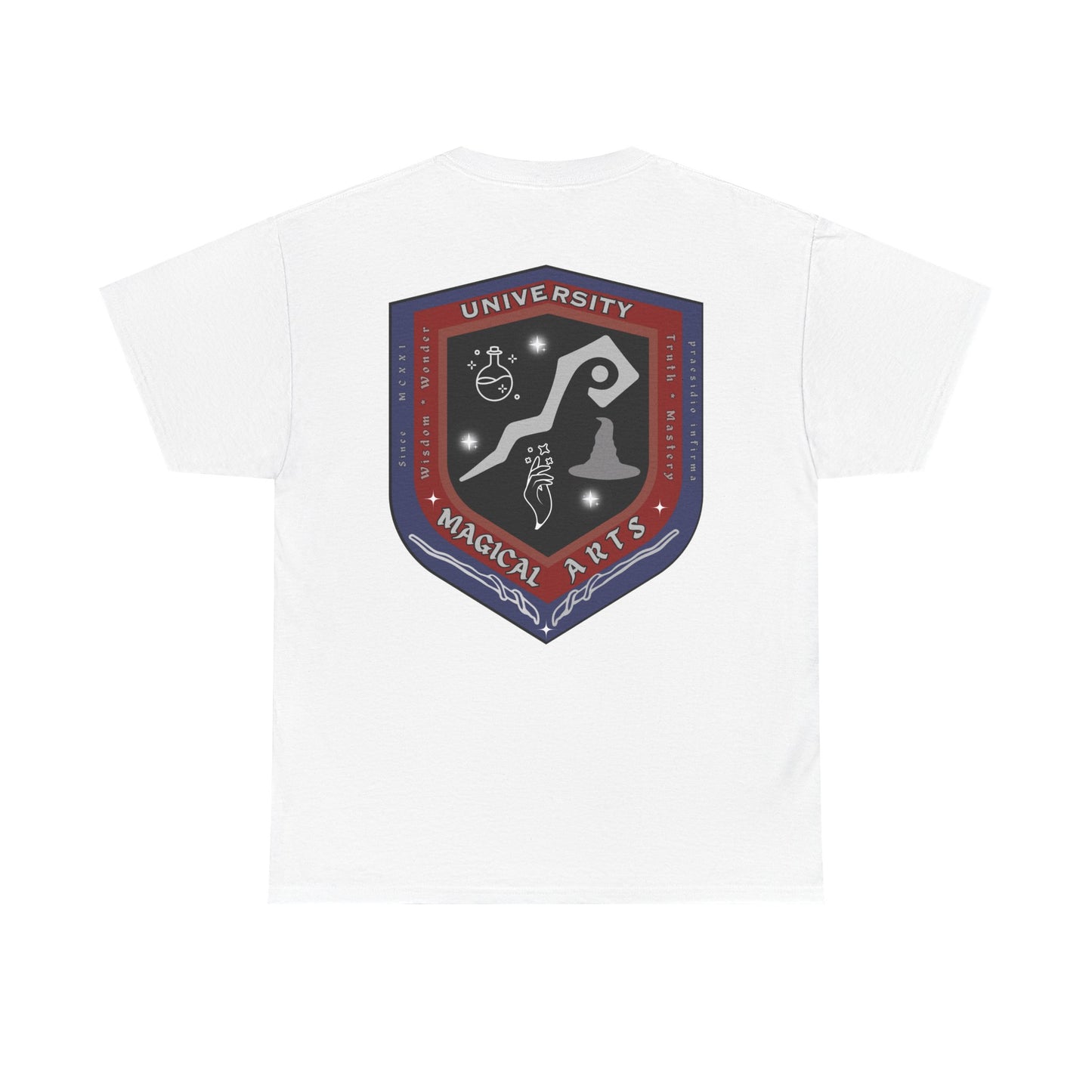 Senior Witch printed badge/Emblem front Unisex Heavy Cotton Tee