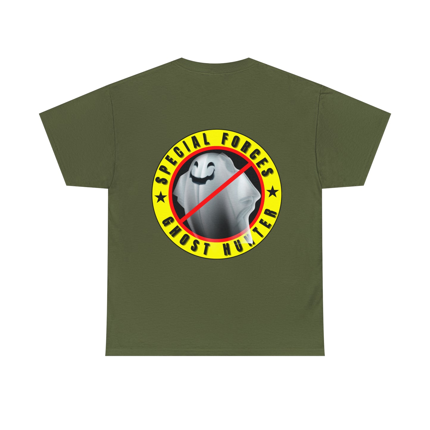 Special Forces - Ghost Hunter printed badge front/back Unisex Heavy Cotton Tee