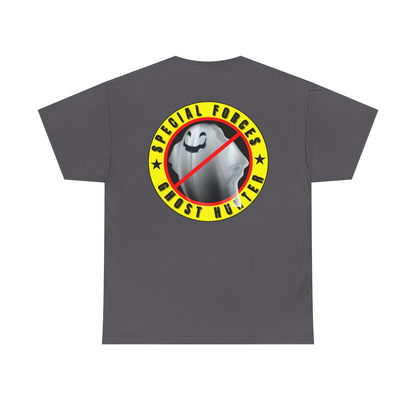 Special Forces - Ghost Hunter printed badge front/back Unisex Heavy Cotton Tee
