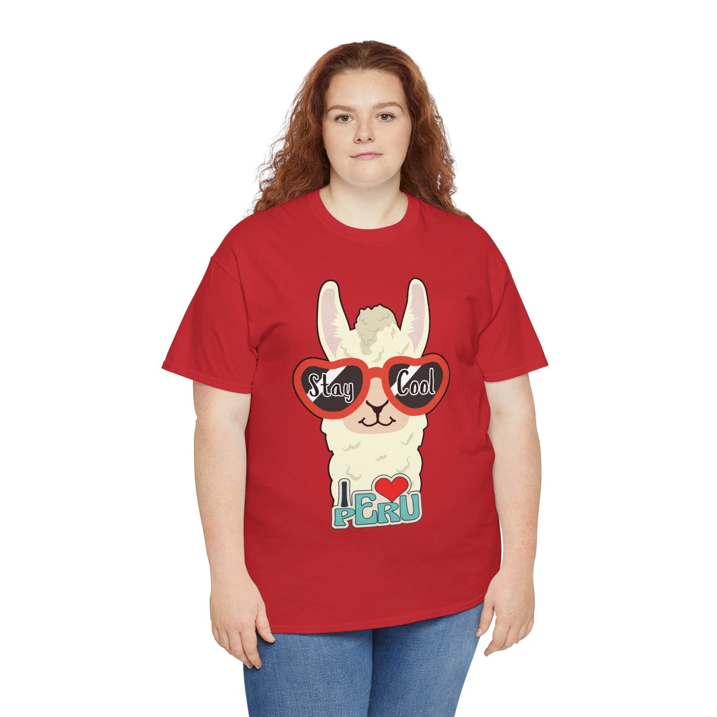 Stay Cool Llama Unisex Heavy Cotton Tee