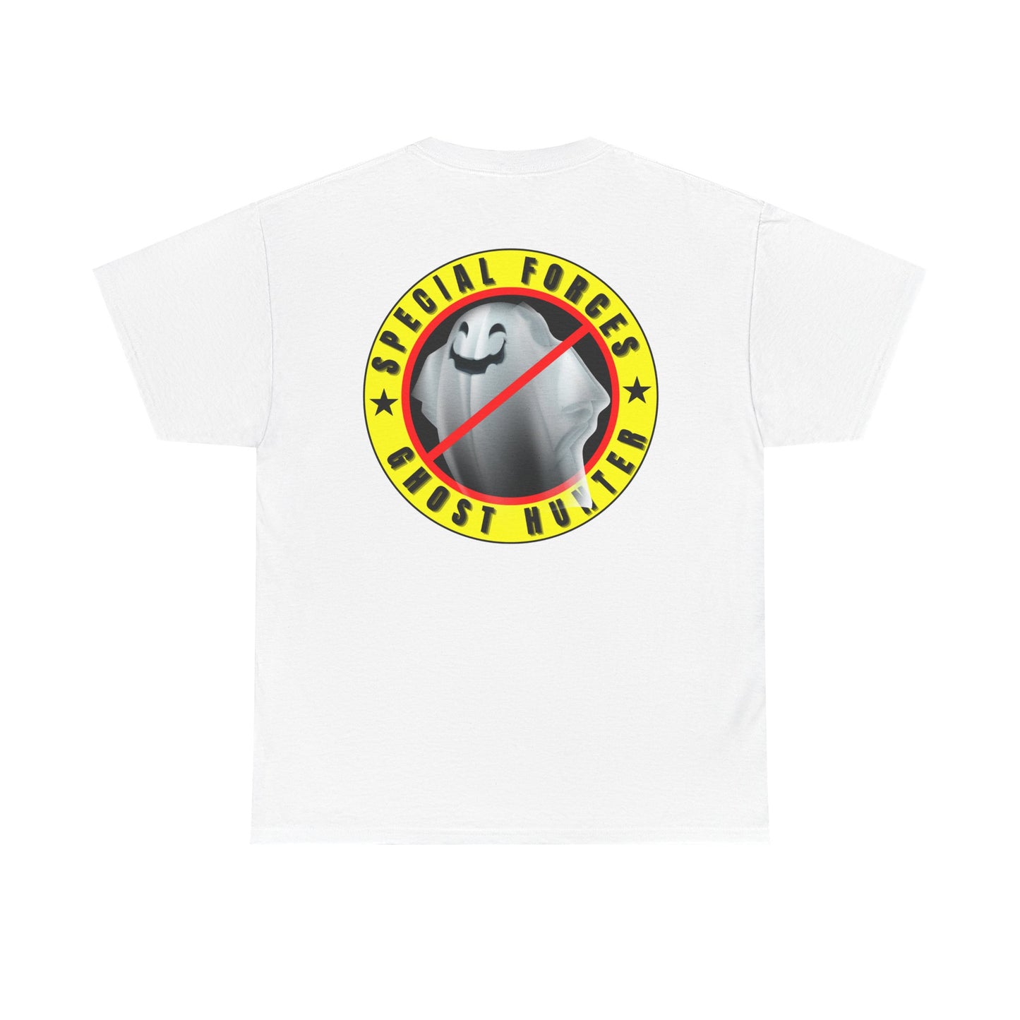 Special Forces - Ghost Hunter printed badge front/back Unisex Heavy Cotton Tee