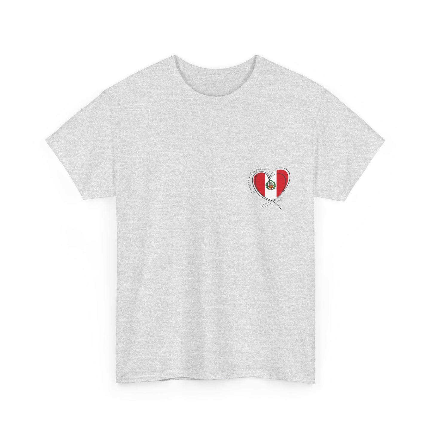 Siempre estas presente (heart shape) Peru Unisex Heavy Cotton Tee