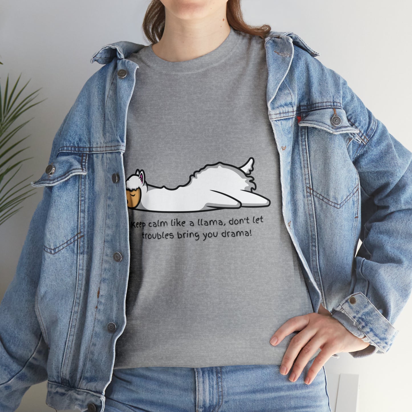 Keep Calm like a llama Unisex Heavy Cotton Tee