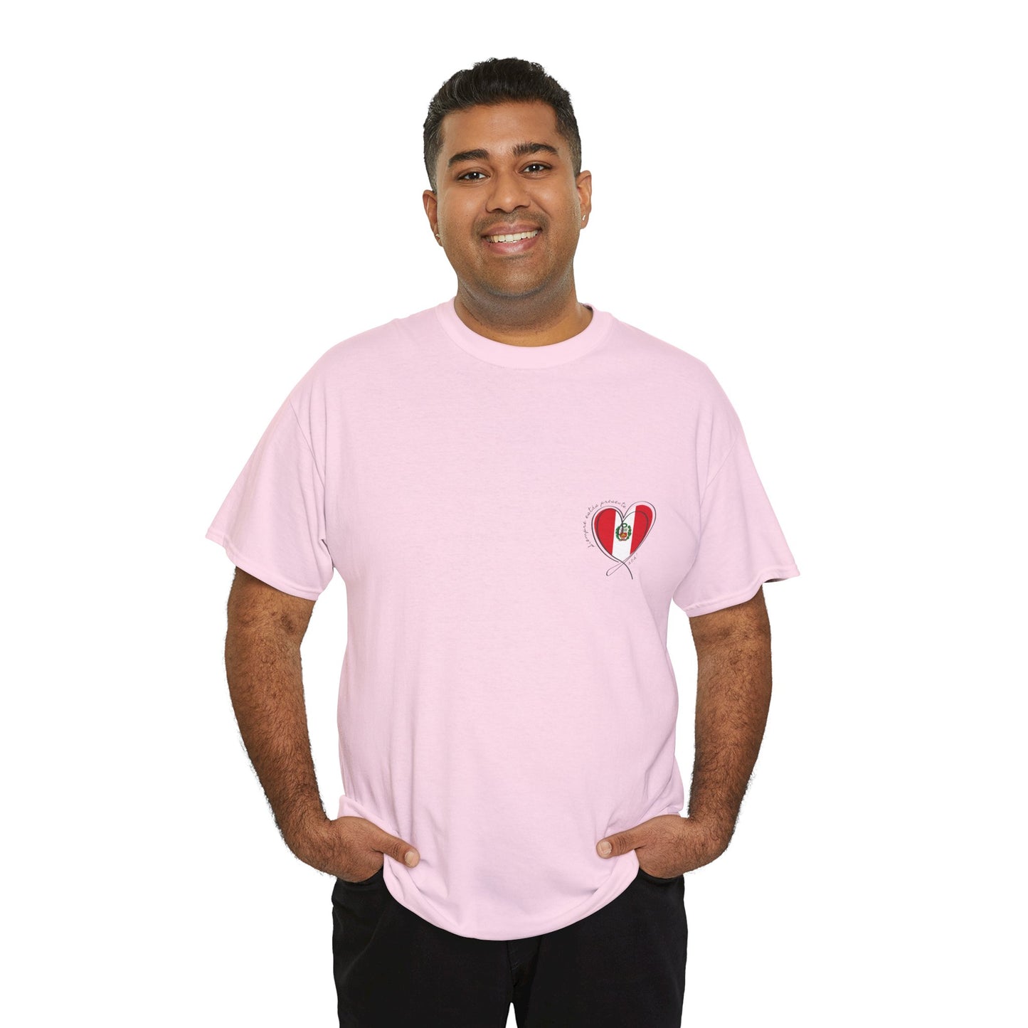 Siempre estas presente (heart shape) Peru Unisex Heavy Cotton Tee