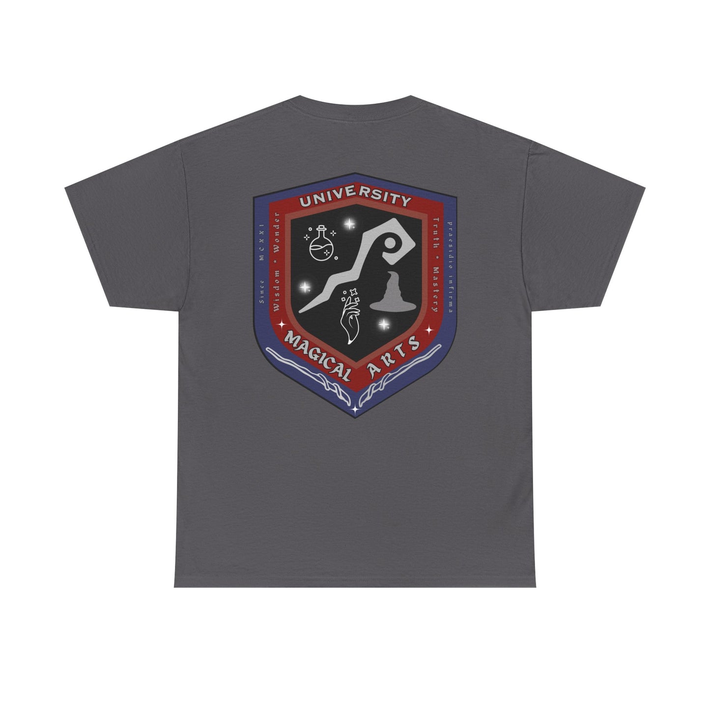 Senior Witch printed badge/Emblem front Unisex Heavy Cotton Tee
