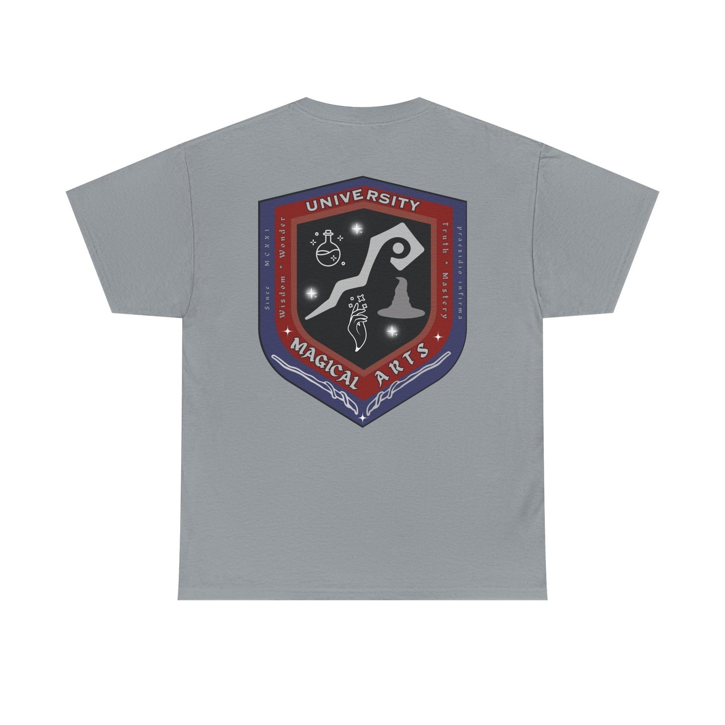 Senior Witch printed badge/Emblem front Unisex Heavy Cotton Tee