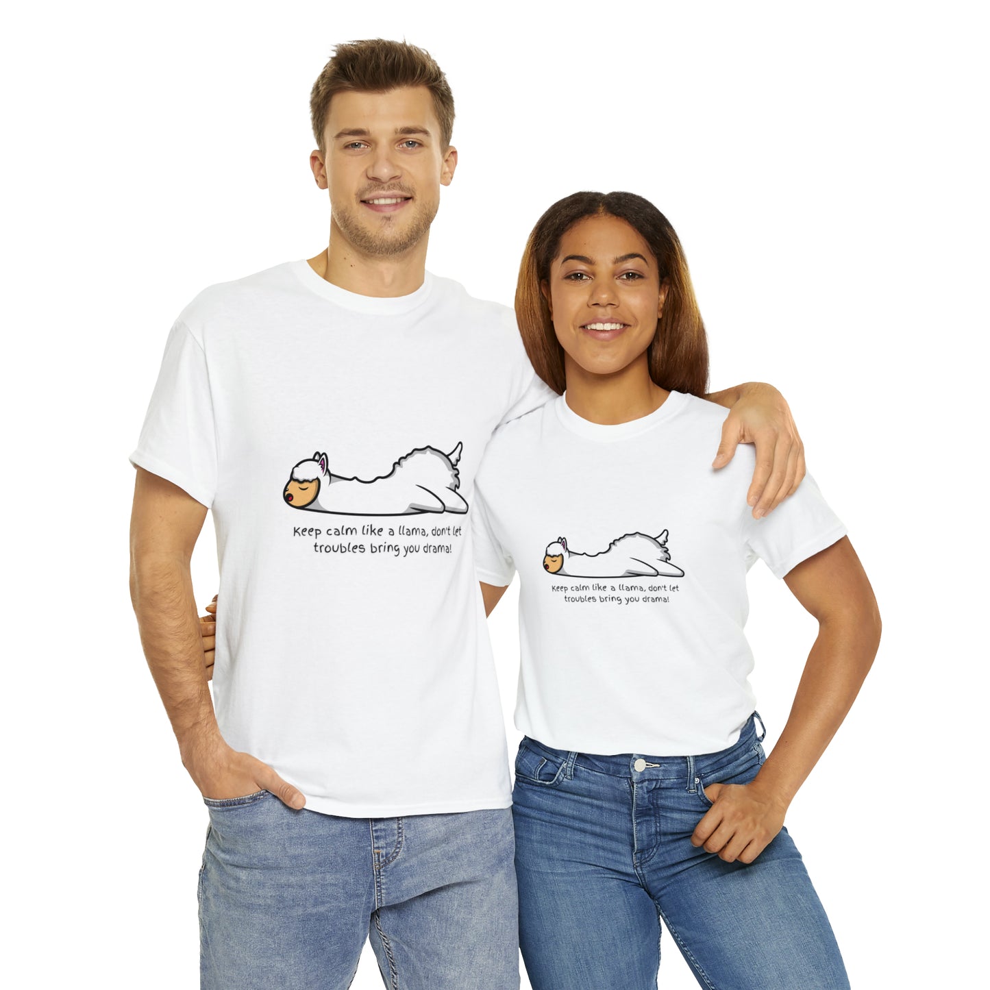 Keep Calm like a llama Unisex Heavy Cotton Tee