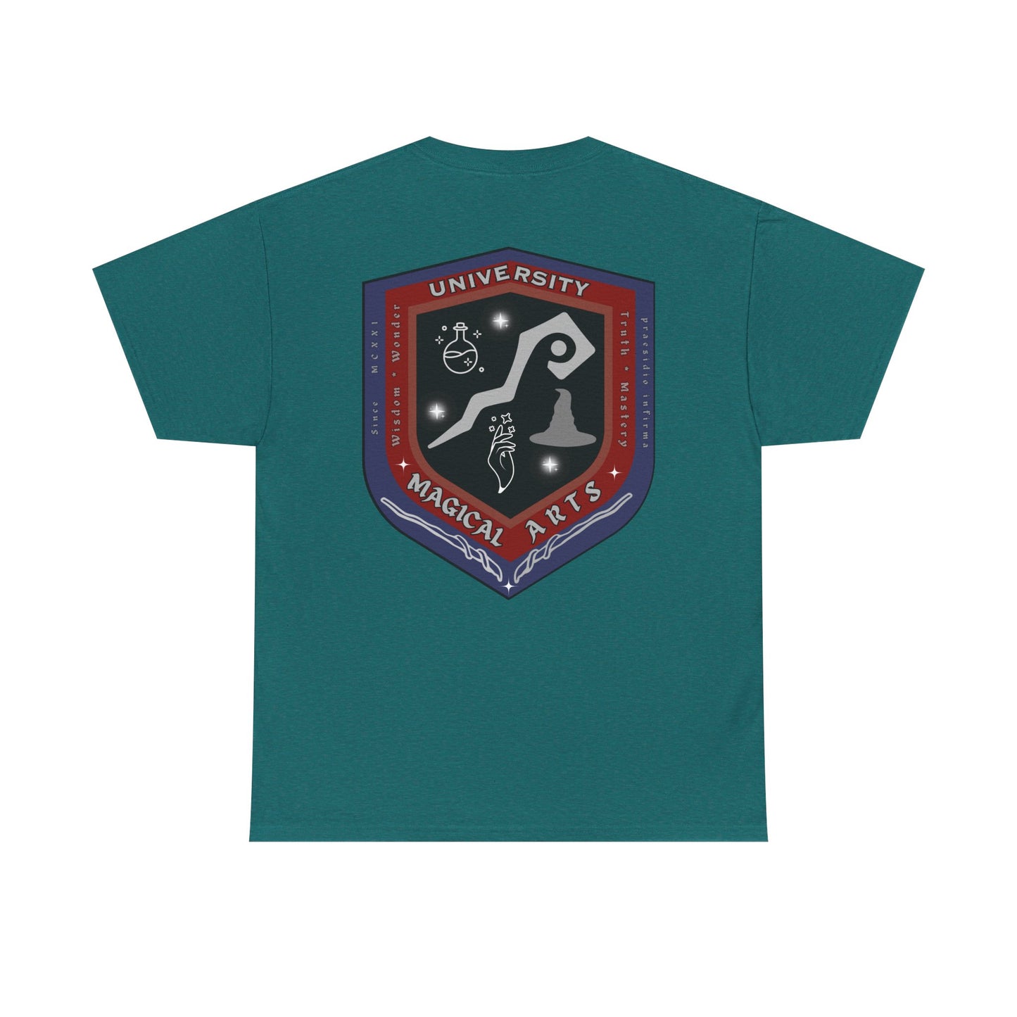 Senior Witch printed badge/Emblem front Unisex Heavy Cotton Tee