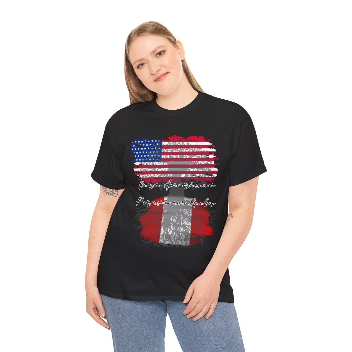 Born American - Peruvian Roots Unisex Heavy Cotton Tee