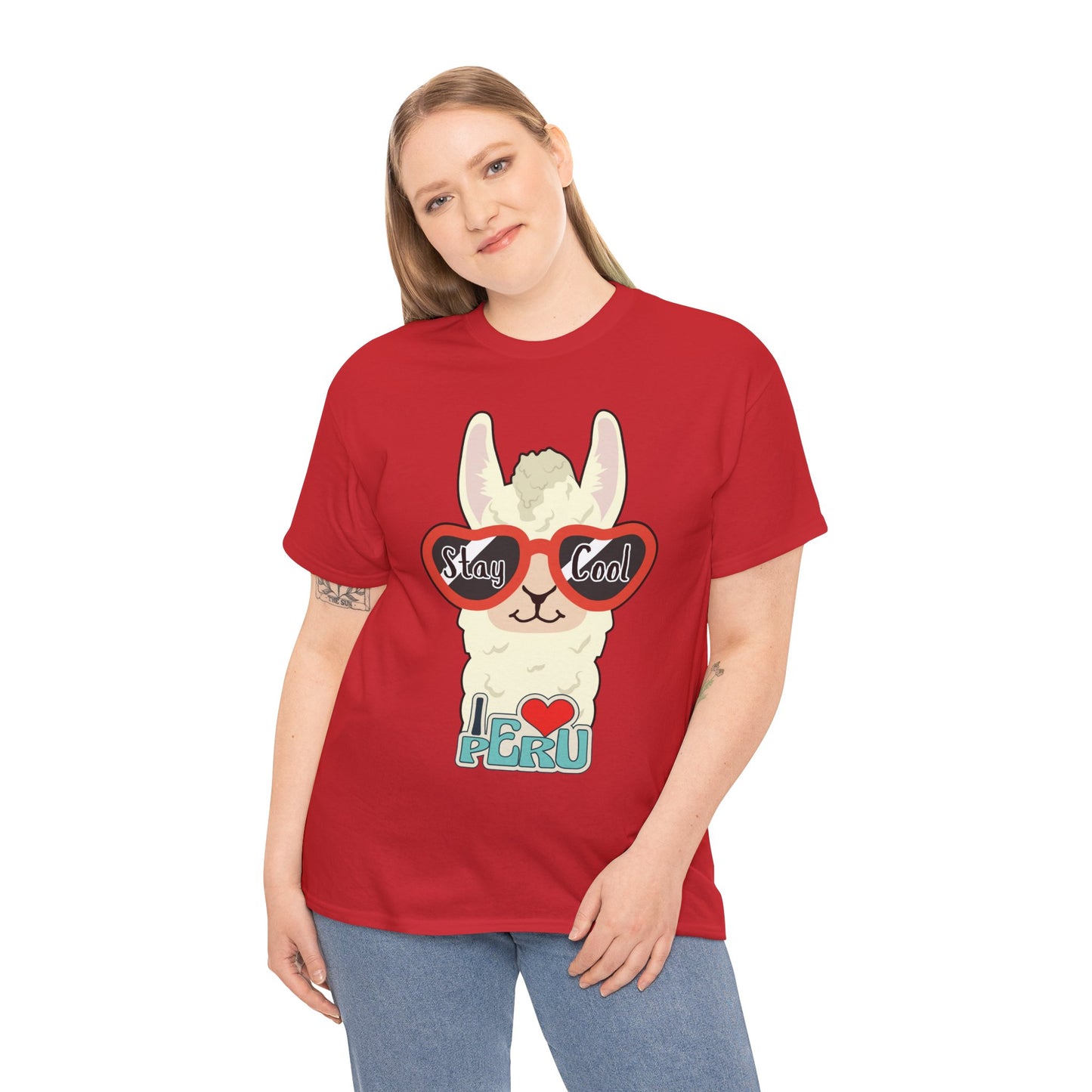 Stay Cool Llama Unisex Heavy Cotton Tee