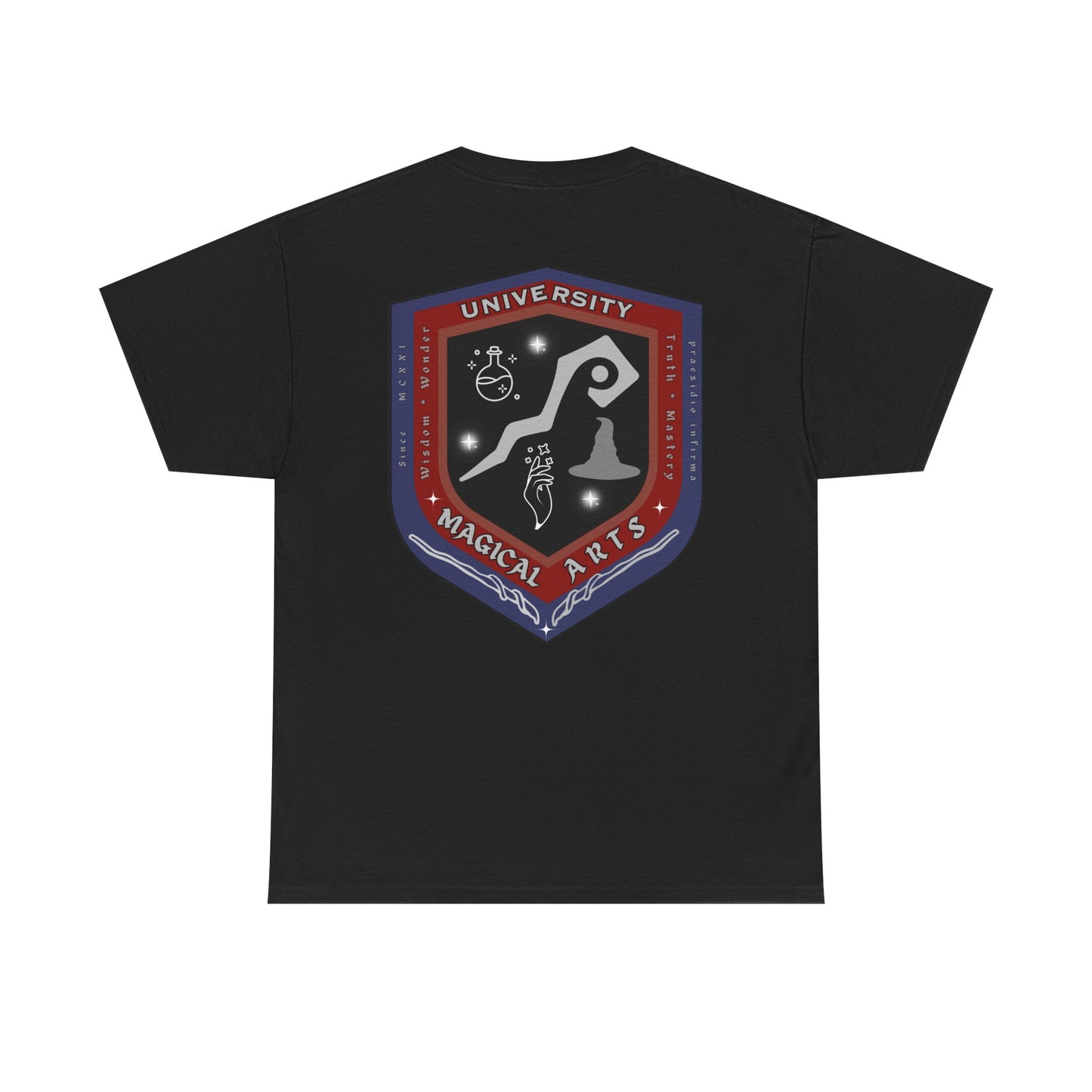 Senior Witch printed badge/Emblem front Unisex Heavy Cotton Tee