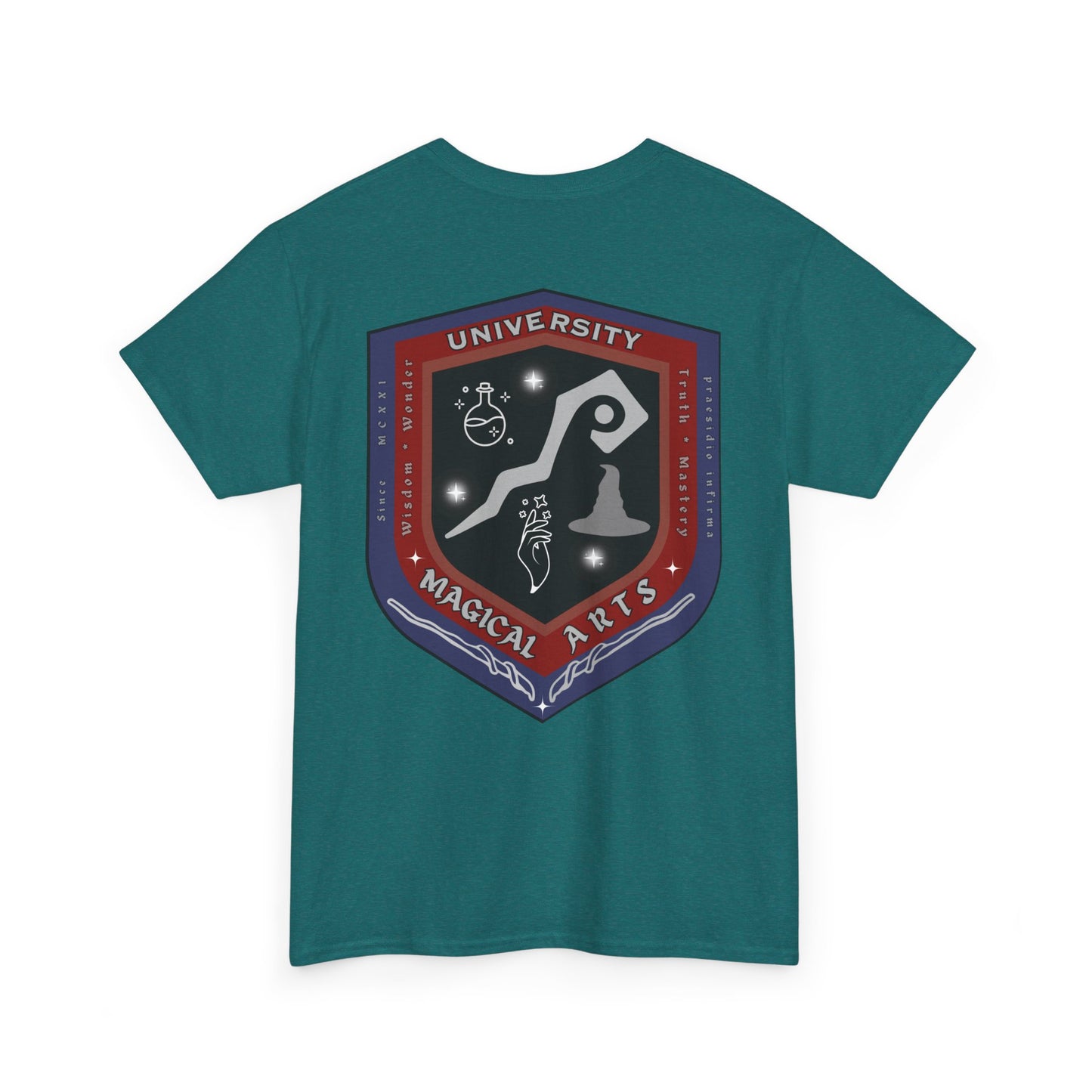 Senior Witch printed badge/Emblem front Unisex Heavy Cotton Tee
