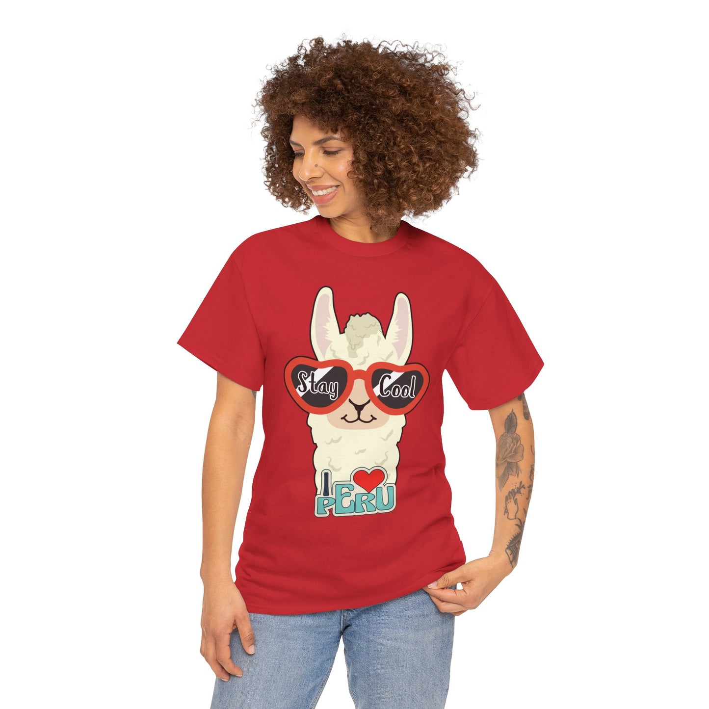 Stay Cool Llama Unisex Heavy Cotton Tee