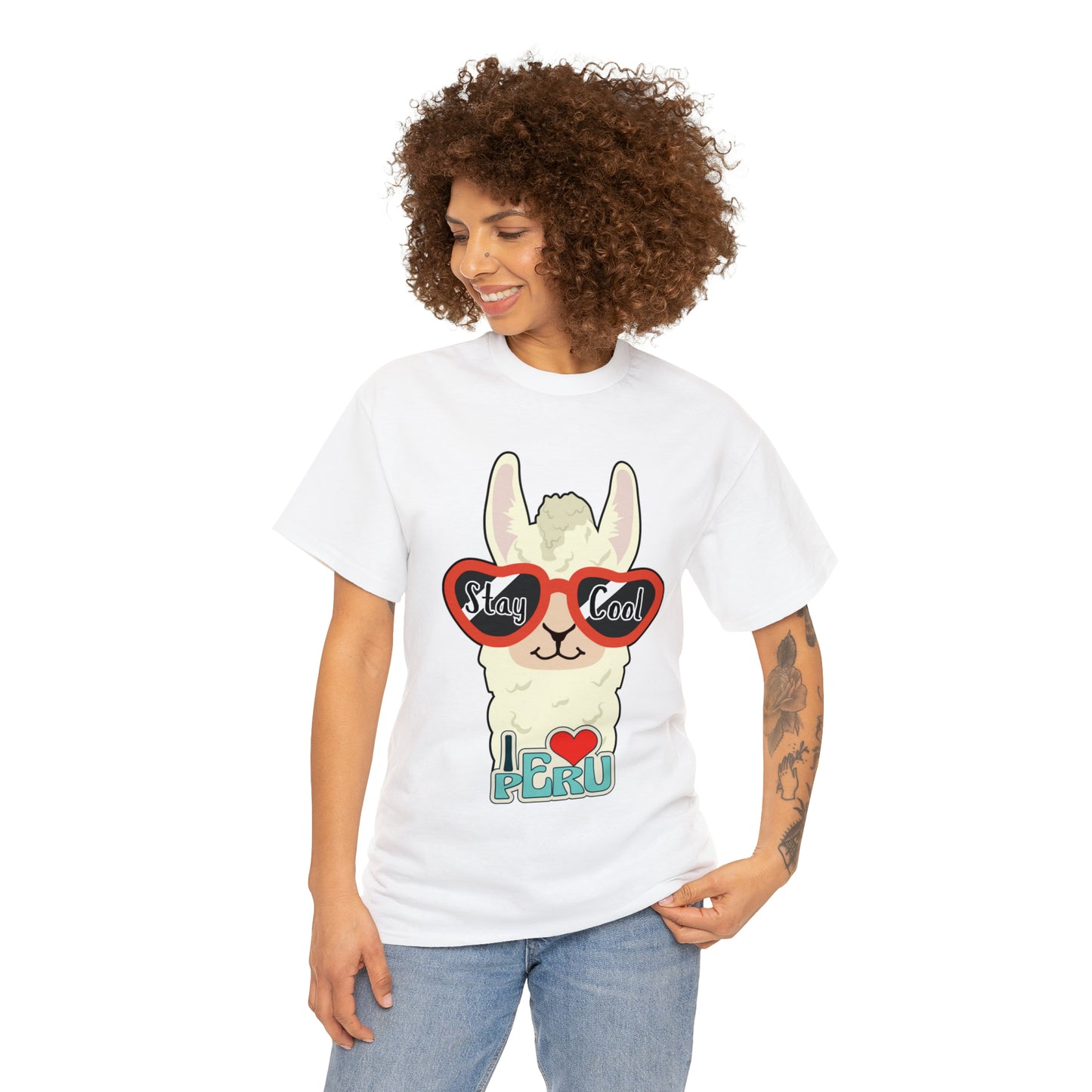 Stay Cool Llama Unisex Heavy Cotton Tee