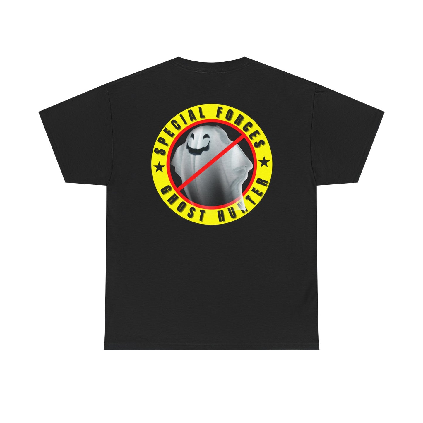 Special Forces - Ghost Hunter printed badge front/back Unisex Heavy Cotton Tee