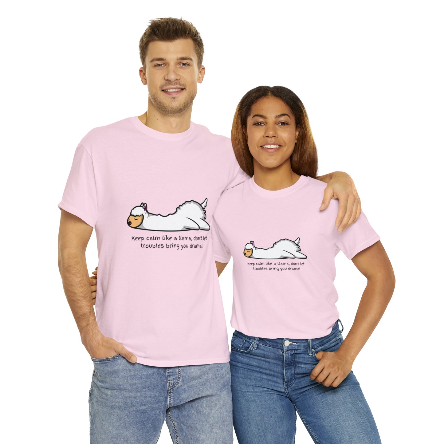 Keep Calm like a llama Unisex Heavy Cotton Tee