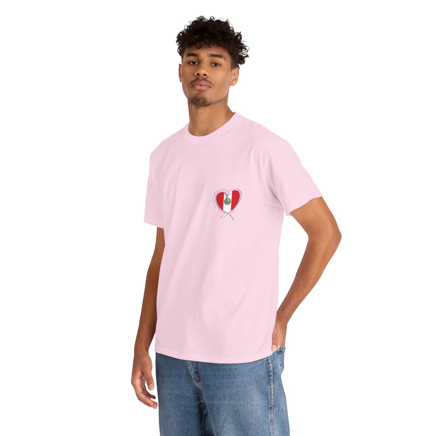 Siempre estas presente (heart shape) Peru Unisex Heavy Cotton Tee