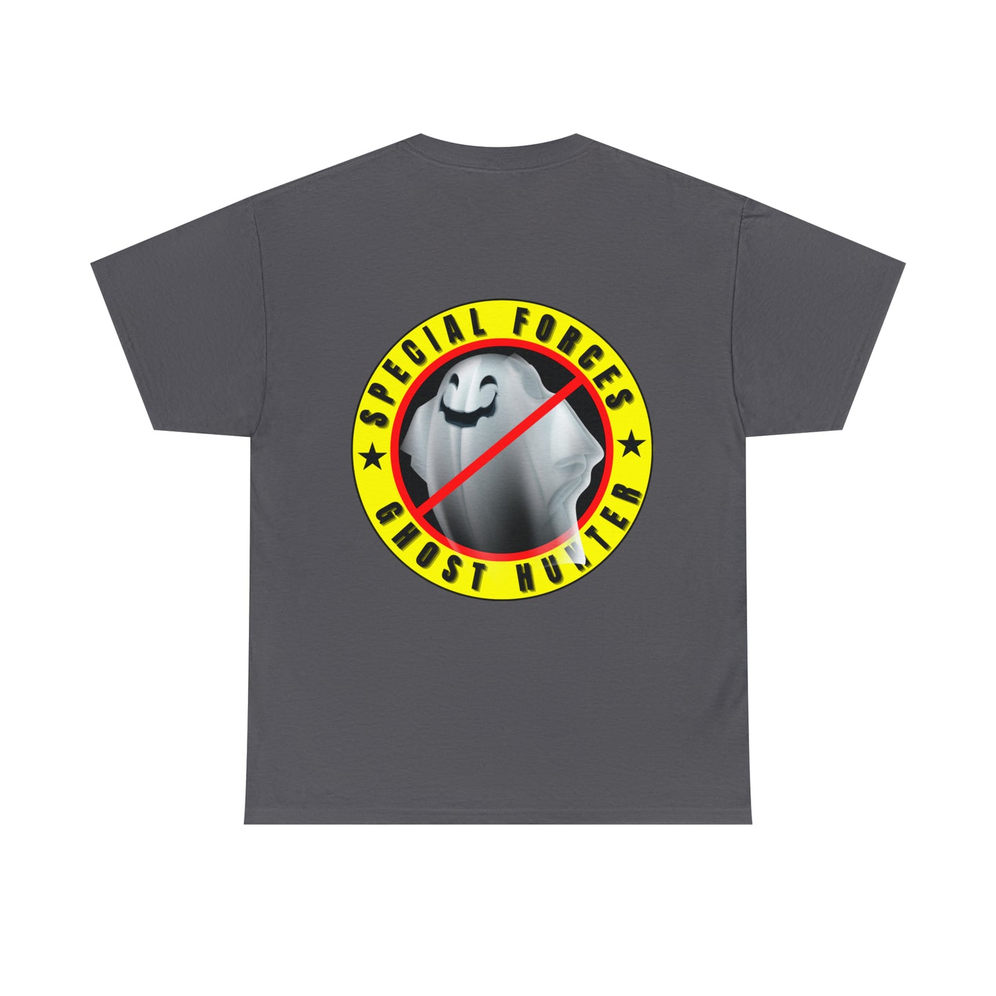 Special Forces - Ghost Hunter printed badge front/back Unisex Heavy Cotton Tee