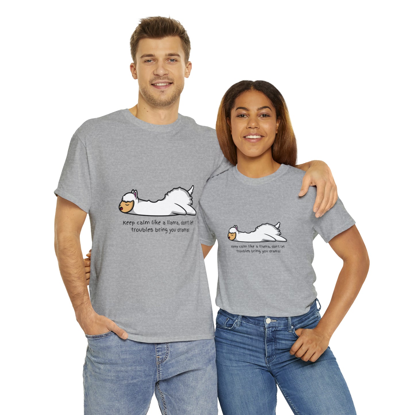 Keep Calm like a llama Unisex Heavy Cotton Tee