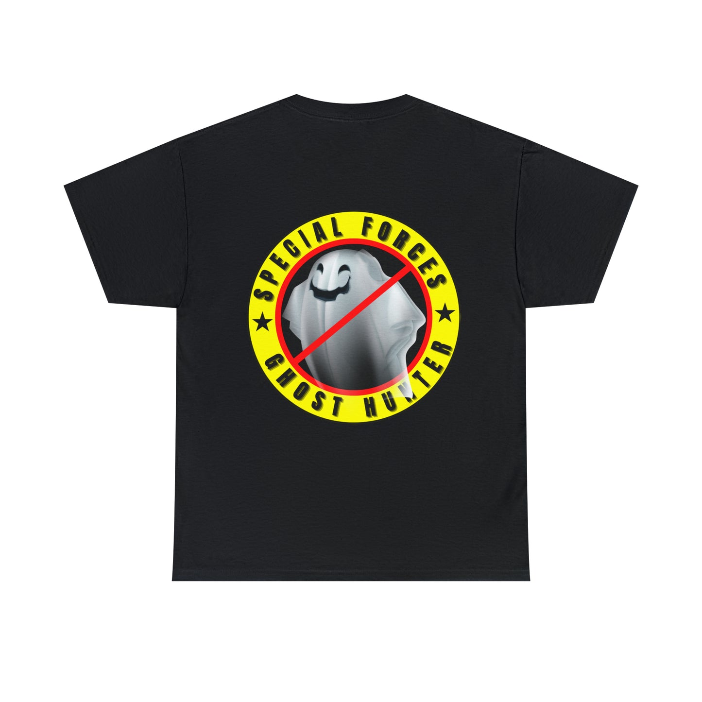 Special Forces - Ghost Hunter printed badge front/back Unisex Heavy Cotton Tee