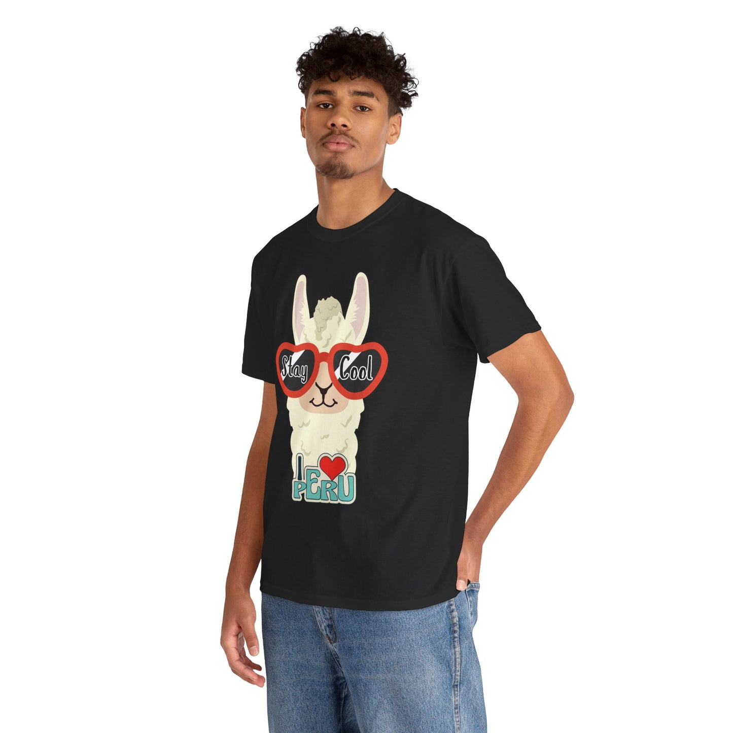 Stay Cool Llama Unisex Heavy Cotton Tee