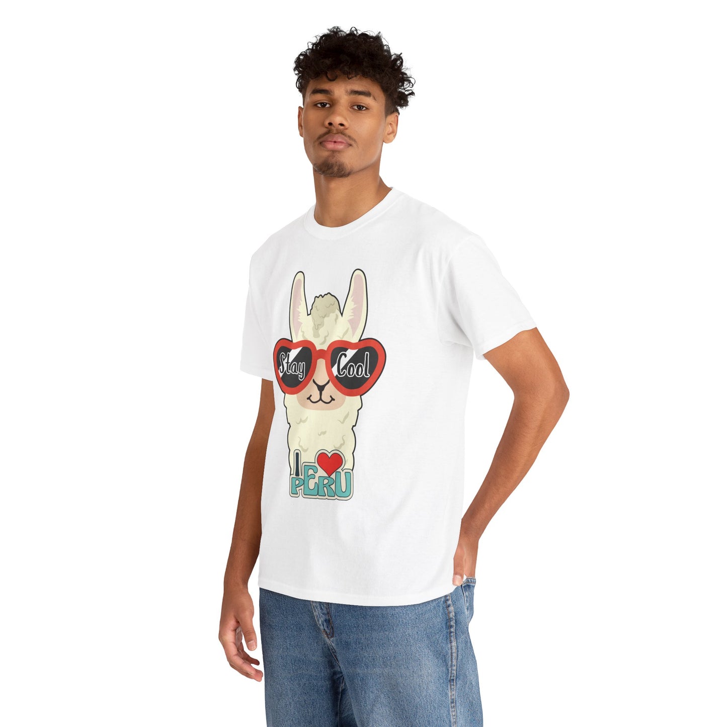 Stay Cool Llama Unisex Heavy Cotton Tee