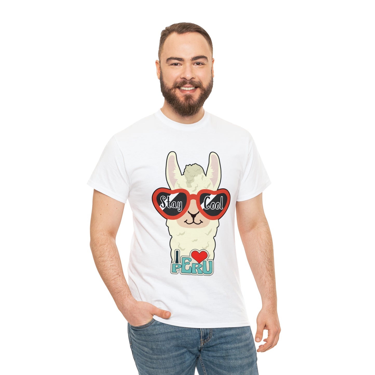Stay Cool Llama Unisex Heavy Cotton Tee