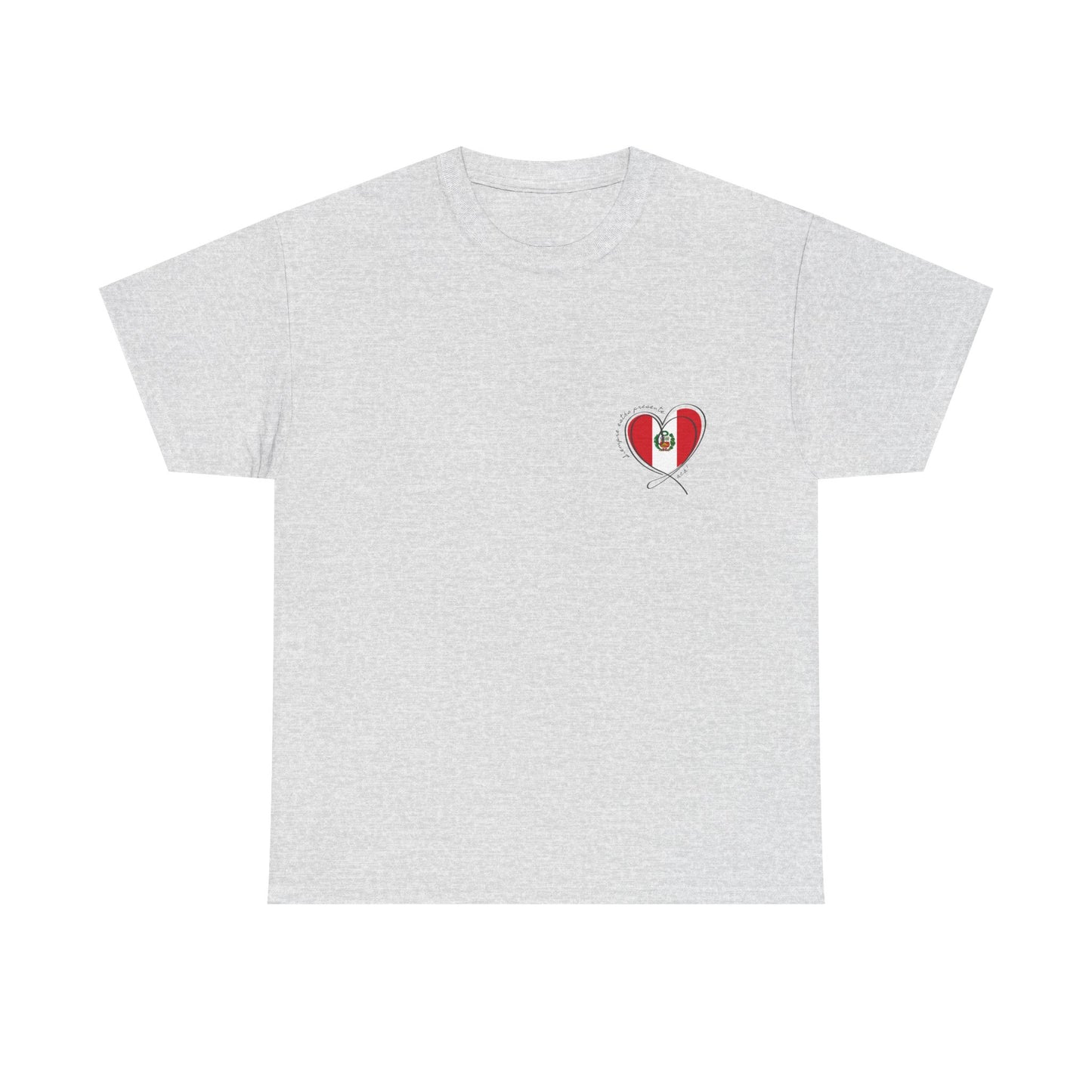 Siempre estas presente (heart shape) Peru Unisex Heavy Cotton Tee