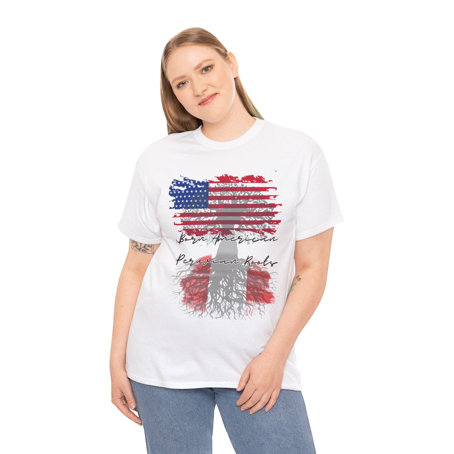 Born American - Peruvian Roots Unisex Heavy Cotton Tee