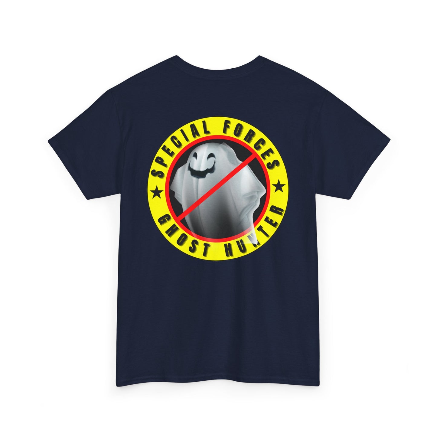 Special Forces - Ghost Hunter printed badge front/back Unisex Heavy Cotton Tee