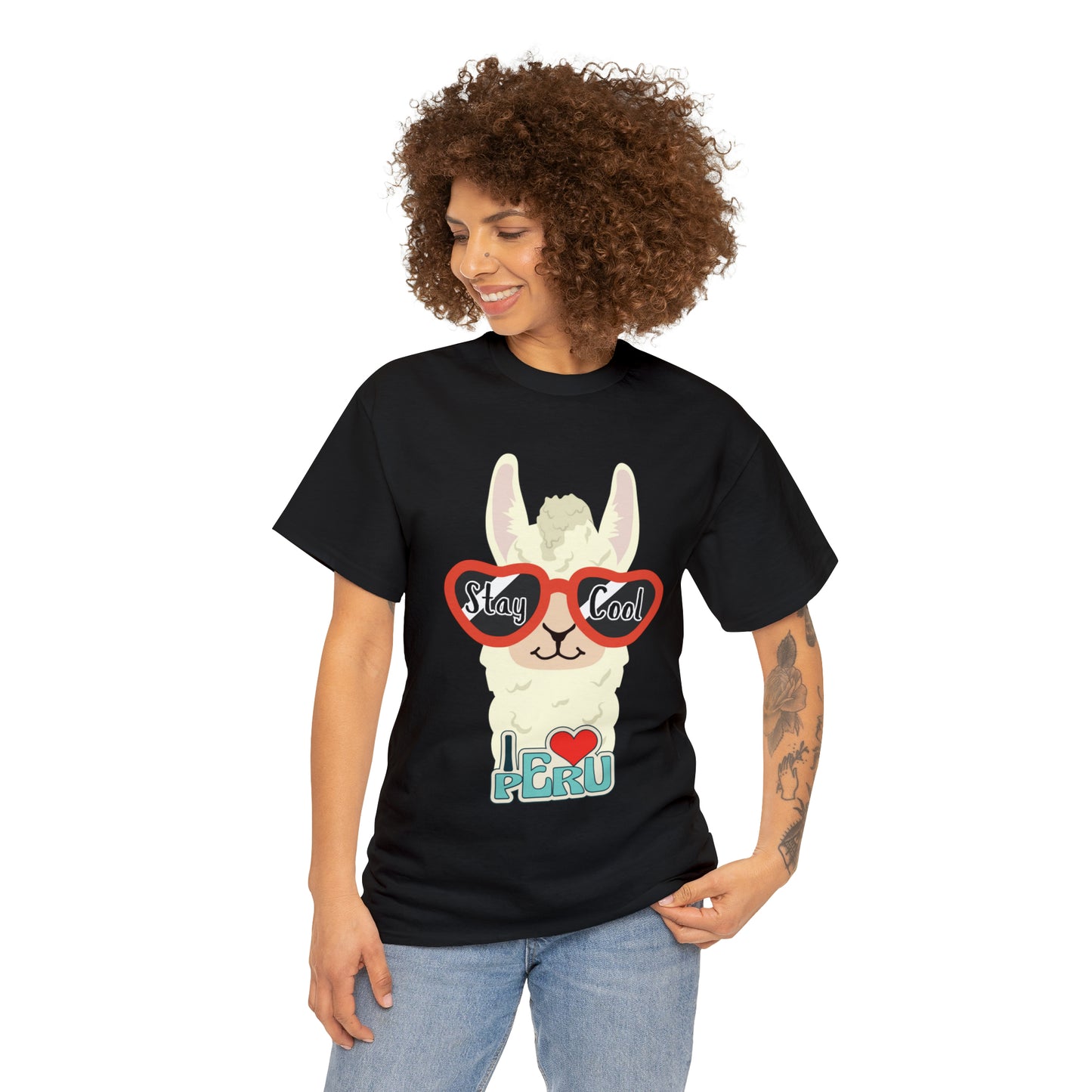 Stay Cool Llama Unisex Heavy Cotton Tee