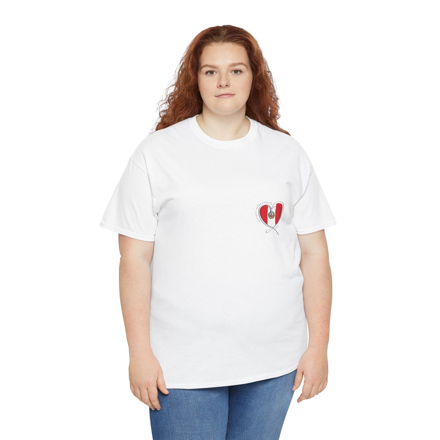 Siempre estas presente (heart shape) Peru Unisex Heavy Cotton Tee