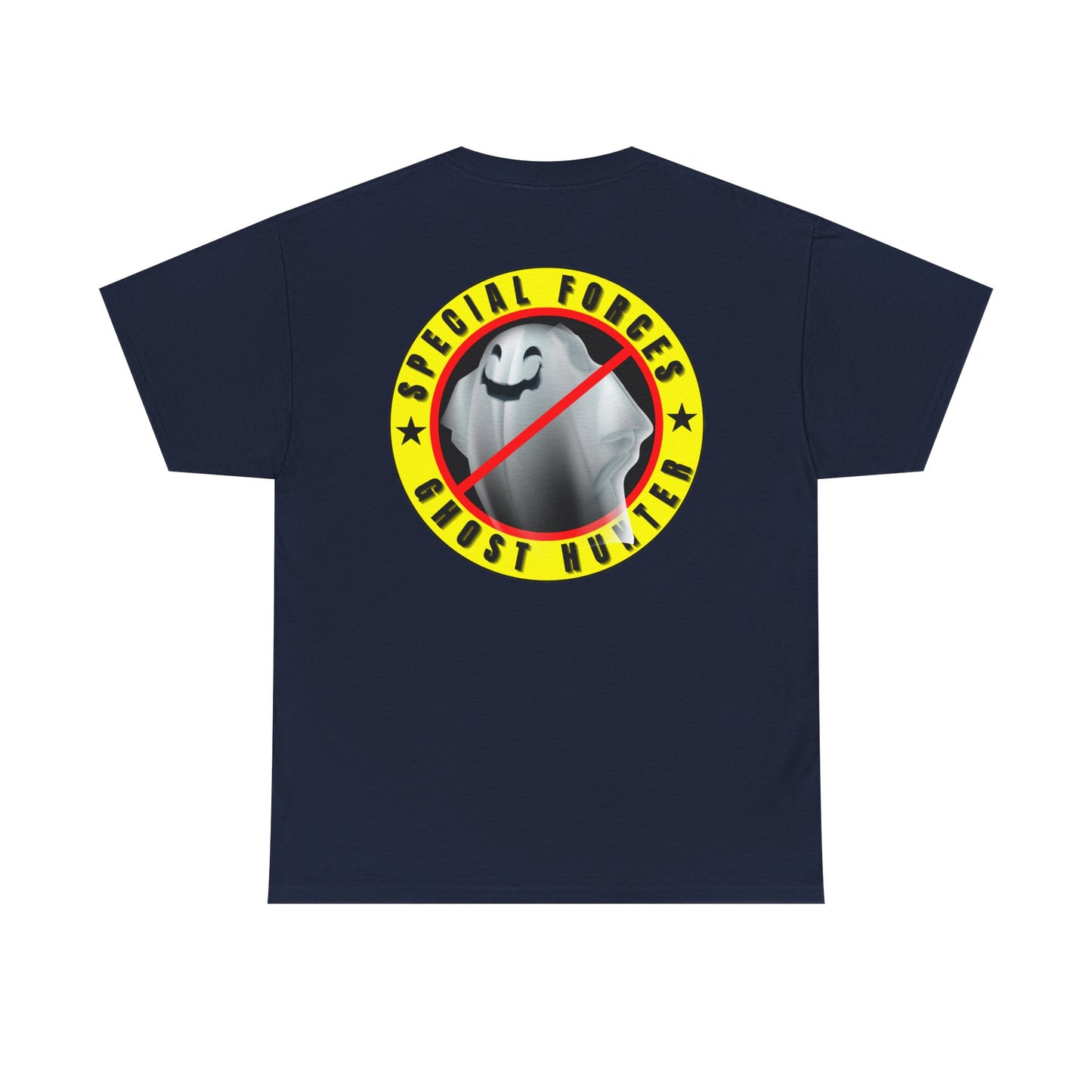 Special Forces - Ghost Hunter printed badge front/back Unisex Heavy Cotton Tee