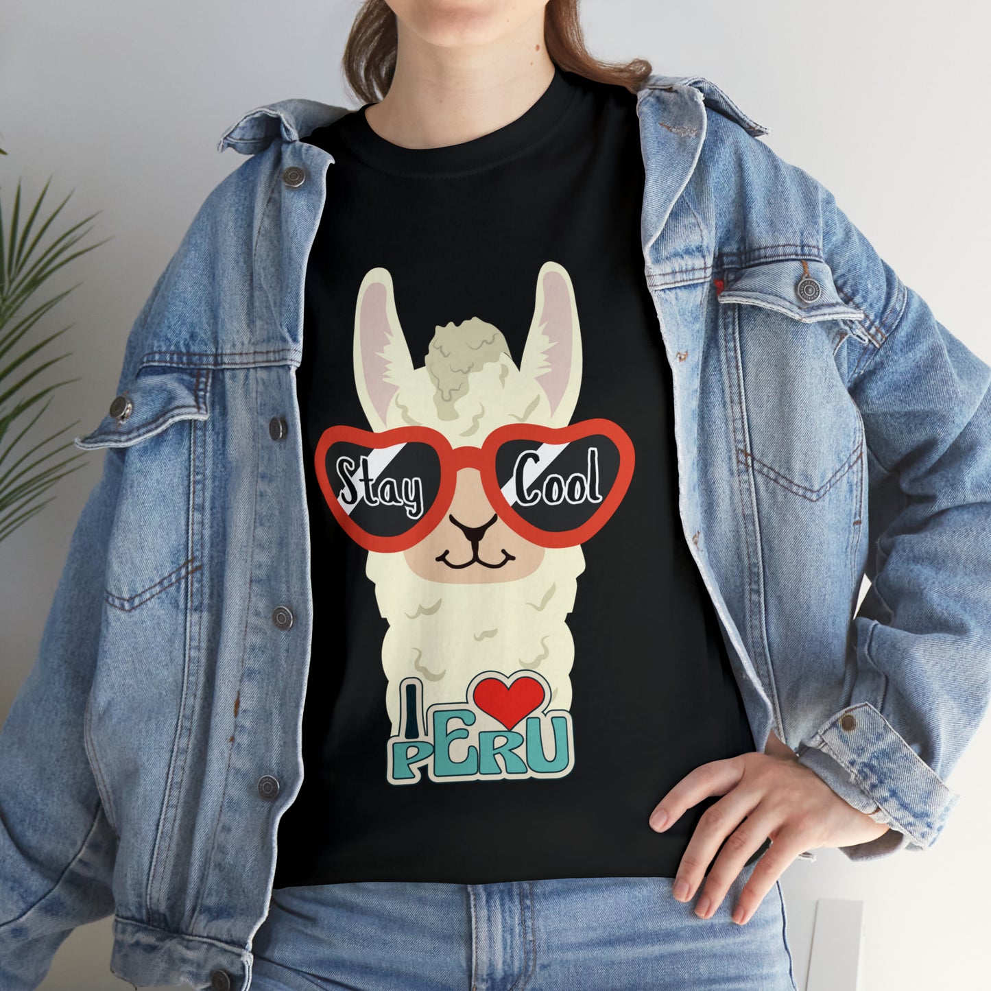 Stay Cool Llama Unisex Heavy Cotton Tee